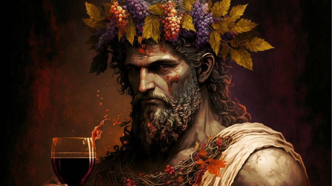 Dionisio il dio del vino e dell'uva