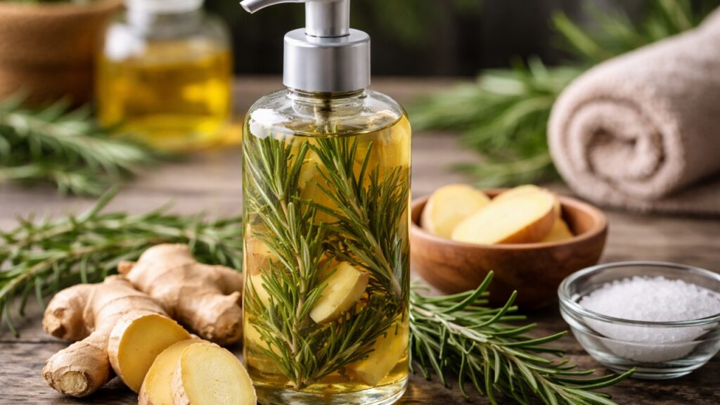 Shampoo allo zenzero e rosmarino: perché fa bene ai capelli