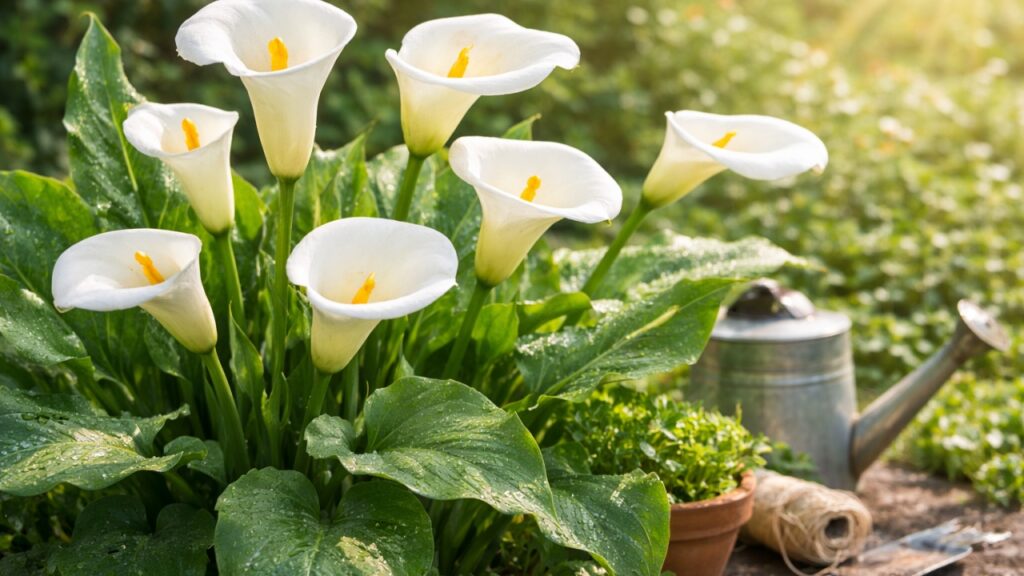 Calla bianca, una pianta ornamentale elegante e raffinata