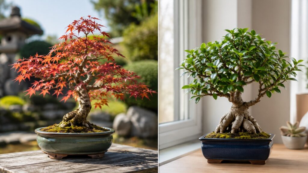 Bonsai da esterno vs bonsai da interno: le differenze che devi conoscere